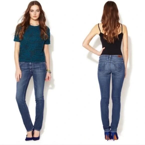 AG Adriano Goldschmied The Premiere Skinny Straight Jeans Size 25R - Picture 1 of 12